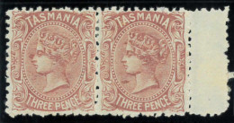 P1918 - TASMANIA , SG 165 , SC. 63 MINT IN PAIR , BORDER OF THE SHEET .LUXUS - Andere & Zonder Classificatie