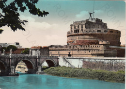 CARTOLINA  ROMA,LAZIO-PONTE E CASTEL SANT'ANGELO-MEMORIA,CULTURA,RELIGIONE,IMPERO ROMANO,BELLA ITALIA,VIAGGIATA 1956 - Castel Sant'Angelo