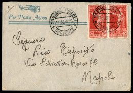 Colonie - Africa Orientale Italiana - 75 Cent Augusto (25) - Coppia Su Aerogramma Da Massaua A Napoli Del 11.6.38 (560+) - Other & Unclassified