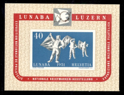 Europa - Svizzera - 1951 - Lunaba (14 - Foglietti ) - Gomma Integra (260) - Otros & Sin Clasificación