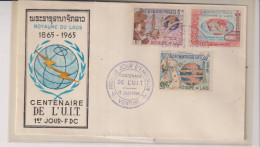 LAOS-FDC-TP N°114/116-U-I-T-OB-VENTIANE-15 JUIN 1965 - Laos