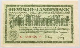 GERMANY 10 MILLIONEN MARK 1923 HESSEN #alb004 0069 - 10 Millionen Mark