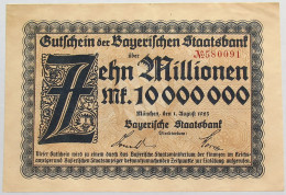 GERMANY 10 MILLIONEN MARK 1923 BAYERN #alb008 0089 - 10 Millionen Mark