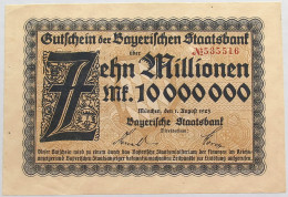 GERMANY 10 MILLIONEN MARK 1923 BAYERN #alb008 0083 - 10 Millionen Mark