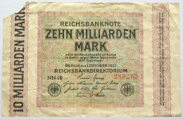 GERMANY 10 MILLIARDEN 1923 #alb066 0087 - 10 Milliarden Mark