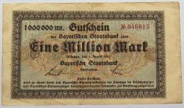 GERMANY 1 MILLIONEN 1923 BAVARIA #alb067 0047 - 1 Million Mark