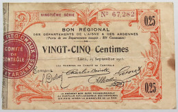 FRANCE 25 CENTIMES 1915 AEDENNES #alb016 0011 - Non Classés