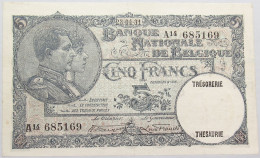 BELGIUM 5 FRANCS 1931 TOP #alb013 0153 - 5 Francos
