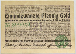 GERMANY 2.1 GOLDPFENNIG 1923 MECKLENBURG #alb008 0197 - Deutsche Golddiskontbank