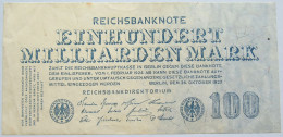 GERMANY 100 MILLIARDEN 1923 #alb004 0299 - 100 Miljard Mark