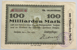 GERMANY 100 MILLIARDEN MARK 1923 SAULGAU #alb002 0371 - 100 Milliarden Mark