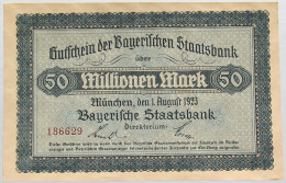 GERMANY 50 MILLIONEN MARK 1923 BAYERN #alb008 0115 - 50 Mio. Mark