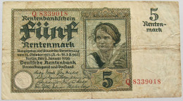 GERMANY 5 RENTENMARK 1926 #alb013 0113 - 5 Rentenmark