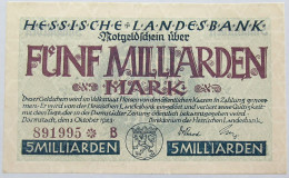 GERMANY 5 MILLIARDEN HESSEN 1923 #alb004 0267 - 5 Milliarden Mark