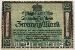 GERMANY 20 MARK 1918 BRAUNSCHWEIG #alb008 0009 - 20 Mark