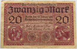 GERMANY 20 MARK 1918 #alb020 0077 - 20 Mark