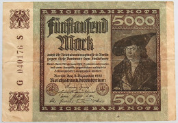 GERMANY 5000 MARK 1922 #alb066 0281 - 5000 Mark