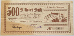 GERMANY 500 MILLIONEN MARK 1923 ELLWANGEN #alb002 0265 - 500 Millionen Mark