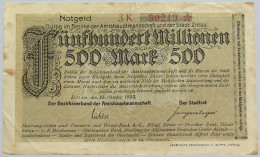 GERMANY 500 MILLIONEN MARK 1923 #alb010 0097 - 500 Mio. Mark