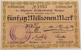 GERMANY 50 MILLIONEN MARK 1923 SAULGAU #alb002 0379 - 50 Millionen Mark