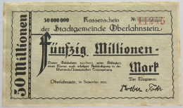 GERMANY 50 MILLIONEN MARK 1923 OBERLAHNSTEIN #alb019 0017 - 50 Mio. Mark
