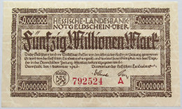 GERMANY 50 MILLIONEN MARK 1923 HESSEN #alb004 0277 - 50 Millionen Mark