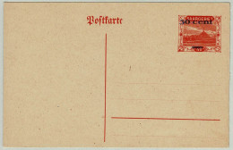 Deutschland Saargebiet 1921, Ganzsachen-Karte Mit Aufdruck Neue Währung, Ziegelrot - Entiers Postaux