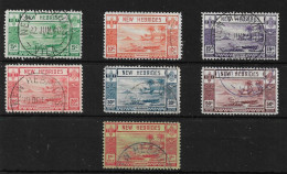 NEW HEBRIDES 1938 VALUES TO 1F SG 52/55, 57, 59, 60 FINE USED Cat £35+ - Oblitérés
