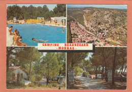 MORNAS PRES DE PIOLENC - CAMPING BEAUREGARD - PISCINE VUE AERIENNE BUNGALOW ENTREE - ECRITE - Piolenc