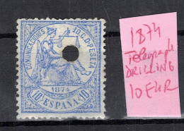 CHCT55 - Justice, Telegraph Drill, 1874, MH, Spain - Neufs