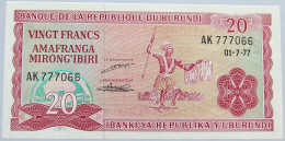 BURUNDI 20 FRANCS 1977 #alb003 0033 - Burundi