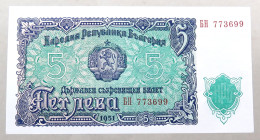 BULGARIA 5 LEVA 1951 TOP #alb050 1249 - Bulgarije