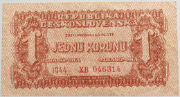 CZECHOSLOVAKIA 1 KORUNA 1944 #alb012 0039 - Tchécoslovaquie