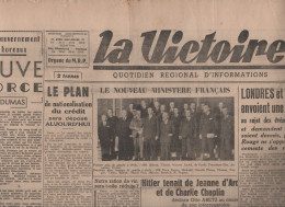 LA VICTOIRE 27 11 1945 - PROCES DE NUREMBERG - NOUVEAU GOUVERNEMENT - AZERBAIDJAN - OTTO ABETZ - FORETS - - Allgemeine Literatur
