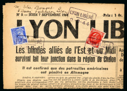 Lyon (Rhône): "Lyon Libéré", Cachet Du 2 Septembre - Liberation