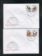 "DDR" 1986, Mi. 3019-3022 "Dresdner Zoo" Auf 2 FDC (0575) - 1981-1990