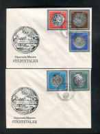 "DDR" 1986, Mi. 3040-3044 "Historische Muenzen" Auf 2 FDC (0578) - 1981-1990