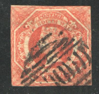 NSW  Victoria 1/- Vermillon Watermark Double Lined 12  Sc 31 - Usati