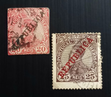 Portugal 1910 King Manuel II Stamps Of 1910 Overprinted "REPUBLICA"-Modèle: Domingos Alves Rego X2 Used - Used Stamps