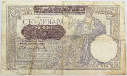 SERBIA 100 DINARA 1941 #alb015 0141 - Serbie