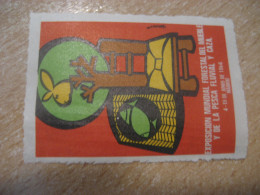 MADRID 1966 Expo Furniture River Fishing Hunting Rabbit Lapin Poster Stamp Vignette SPAIN Label - Conigli