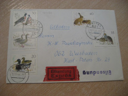 FREITAL 1968 1357/62 Set Rabbit Lapin Duck Ducks Bird Birds Express Cancel Cover DDR GERMANY - Conigli