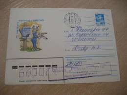 1987 Rabbit Lapin Cancel Postal Stationery Cover USSR RUSSIA CCCP - Conigli