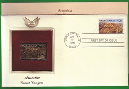 USA FDC Gold 22kt Repliche:IL GRAND CANYON. - Event Covers