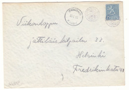 Finlande - Lettre De 1955 - Avec Oblit Rurale 4955 - Cachet De Särkisalo Et Helsinki - - Briefe U. Dokumente