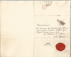 ANCIENNE LETTRE AU COMTE DE CHABROL PREFET DE LA SEINE DE ( A Dechiffrer ) DATE 1824 AVEC CACHET DE CIRE N°76 - Historical Figures