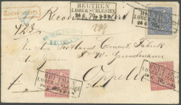 NDP U 31A BRIEF, 1870, 2 Gr. Blau Auf 2 Sgr. Blau Aufbrauchsumschlag Mit 2-mal 1 Gr. Karmin (Mi.Nr. 16), R3 BEUTHEN I. O - Other & Unclassified