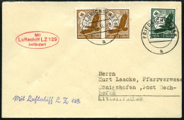 Dt. Reich 533y Paar,535 BRIEF, 1936, 25 Pf Flugpost, Waagerechte Gummiriffelung, Im Paar Und 50 Pf. Flugpost Auf Zeppeli - Covers & Documents