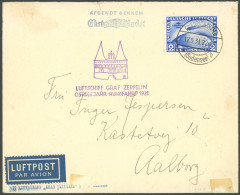 ZEPPELINPOST 108Cb BRIEF, 1931, Ostseejahr-Rundfahrt, Abwurf Kopenhagen, Auflieferung Friedrichshafen, Frankiert Mit 2 R - Airmail & Zeppelin