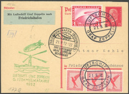 ZEPPELINPOST 177Ac BRIEF, 1932, 6. Südamerikafahrt, Bordpost Der Rückfahrt Mit Speziellem Beförderungszettel, Rückseitig - Airmail & Zeppelin